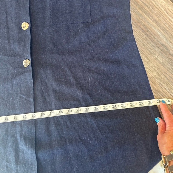 ColdwaterCreek Navy Beachy Sophisticated Sleeveless Preppy Linen Blend Dress XXL - Picture 10 of 10